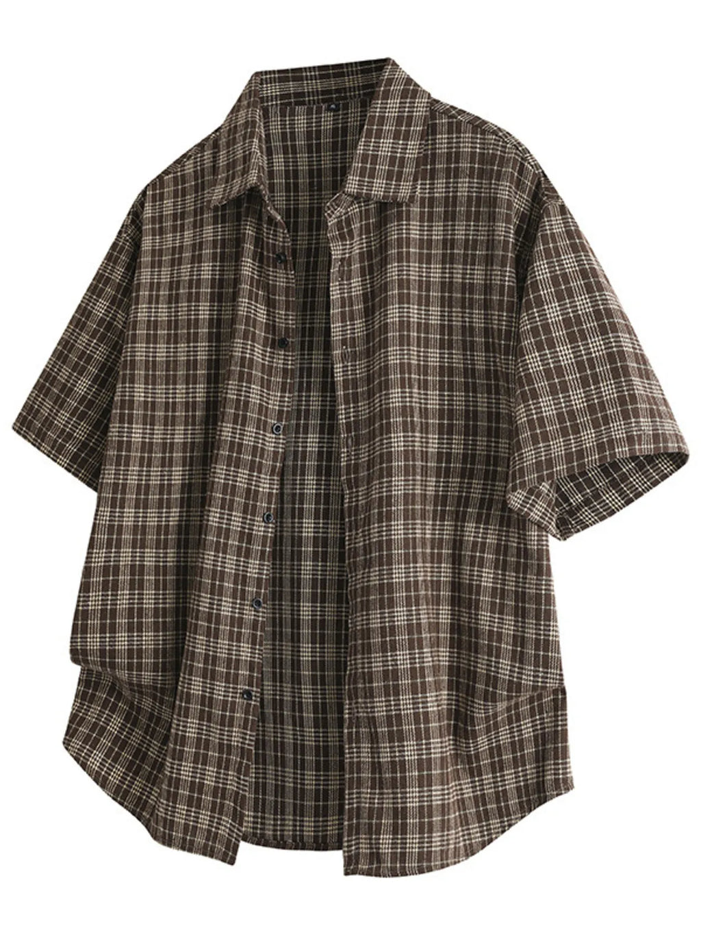 Men's Plus Size Plaid Short Sleeve Shirt