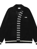 Men's Striped Contrast Long Sleeve Sweater