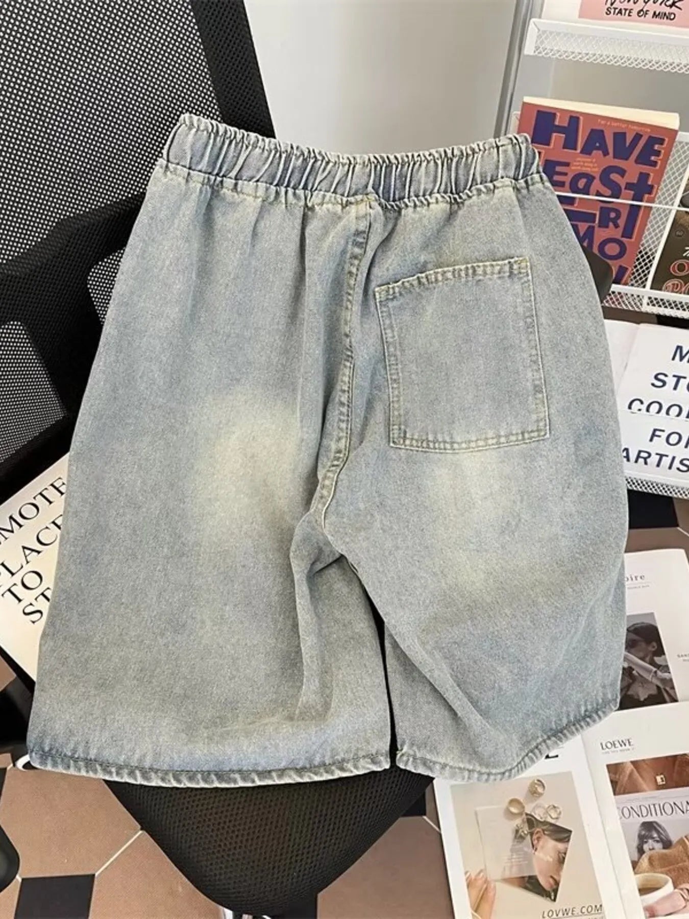 Men's Full Size Distressed Drawstring Denim Shorts Plus Size