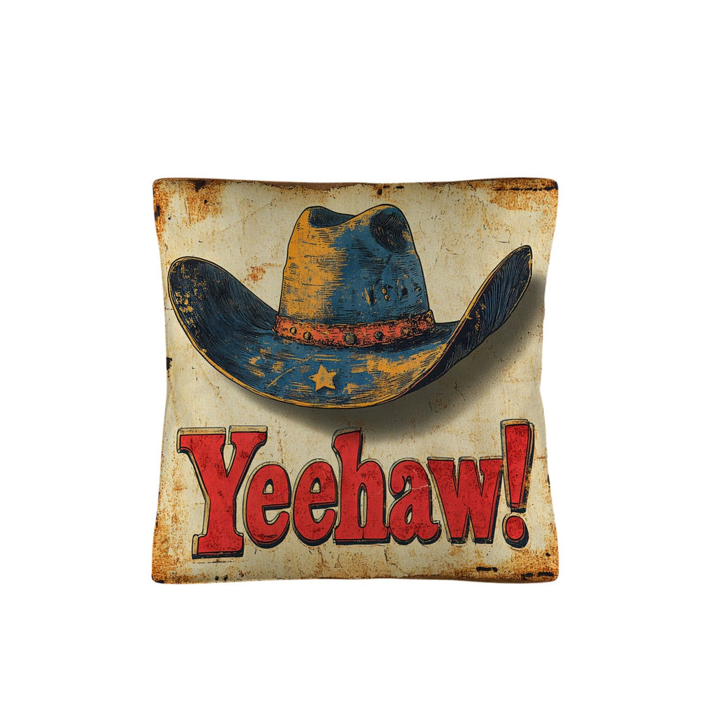 Baha Ranch Vintage Western Yeehaw Throw Pillow Case 18 x 18 Made in America
