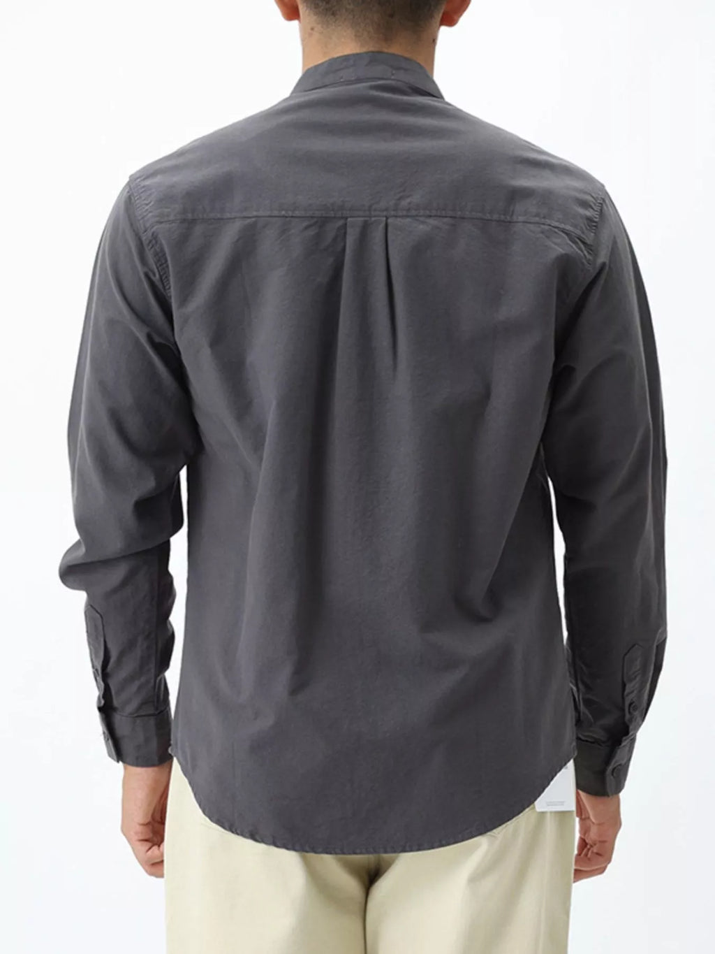 Men's Plus Size Casual Long Sleeve Shirt with Double Chest Pockets