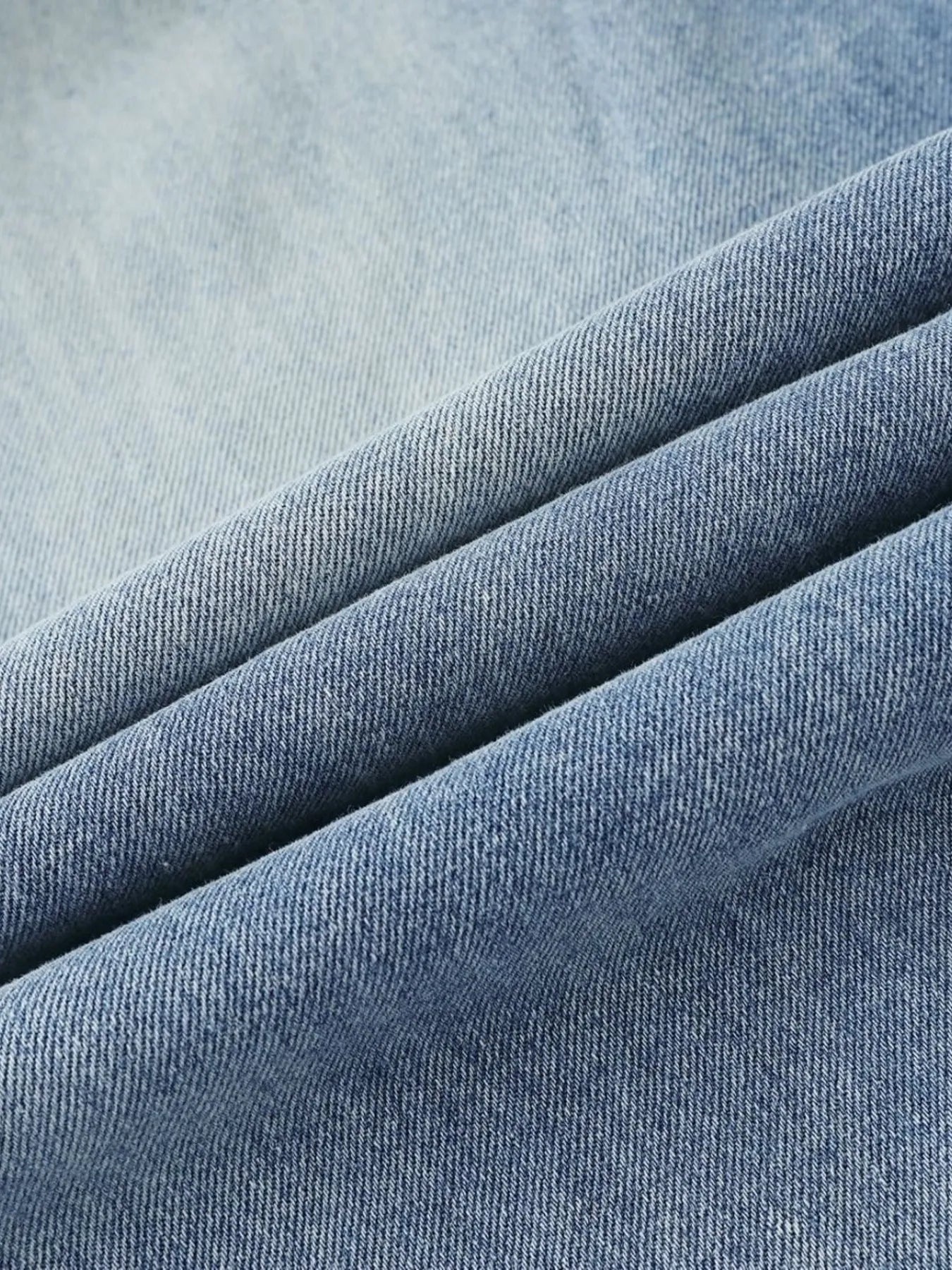 Men's Wide-Leg Vintage Wash Denim Jeans