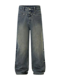 Men's Full Size Vintage Wash Wide Leg Jeans Plus Size