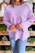 Waffle Knit Long Sleeve T-Shirt