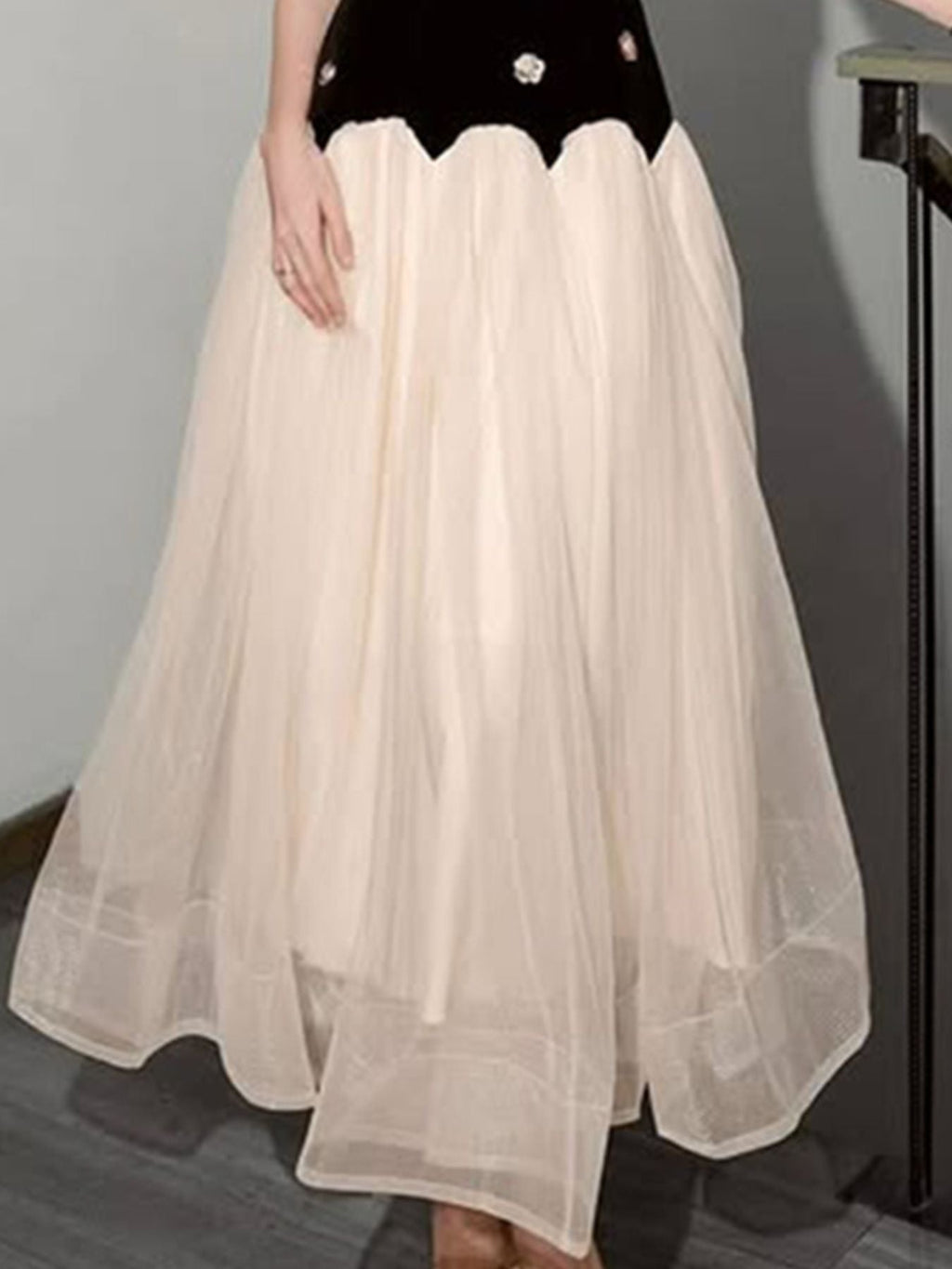 Sleeveless Tulle Maxi Dress