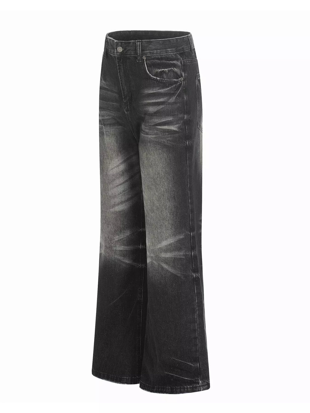 Men's Full Size Vintage Wash Wide Leg Jeans Plus Size