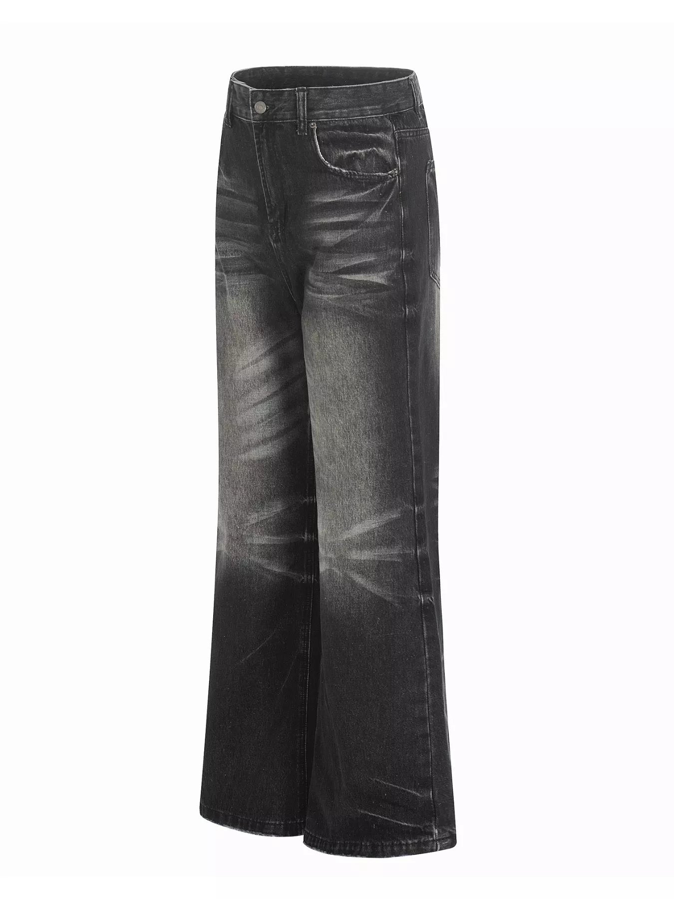 Men's Full Size Vintage Wash Wide Leg Jeans Plus Size