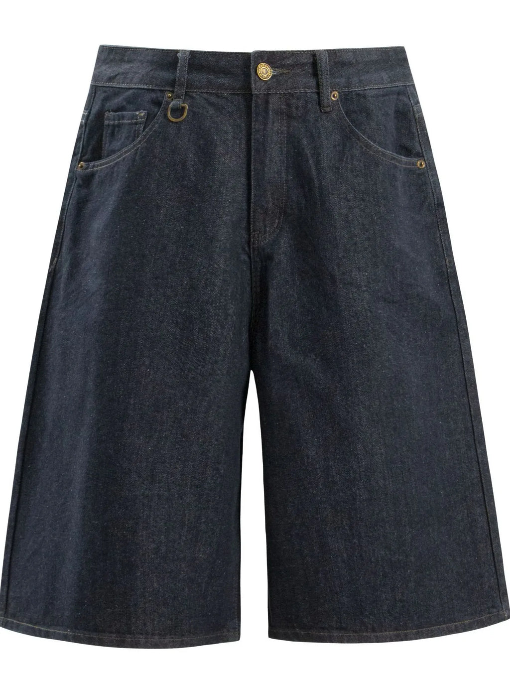Men's Wide-Leg Denim Shorts with Pockets