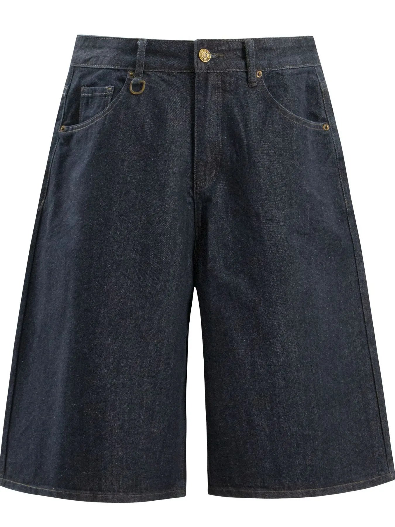 Men's Wide-Leg Denim Shorts with Pockets