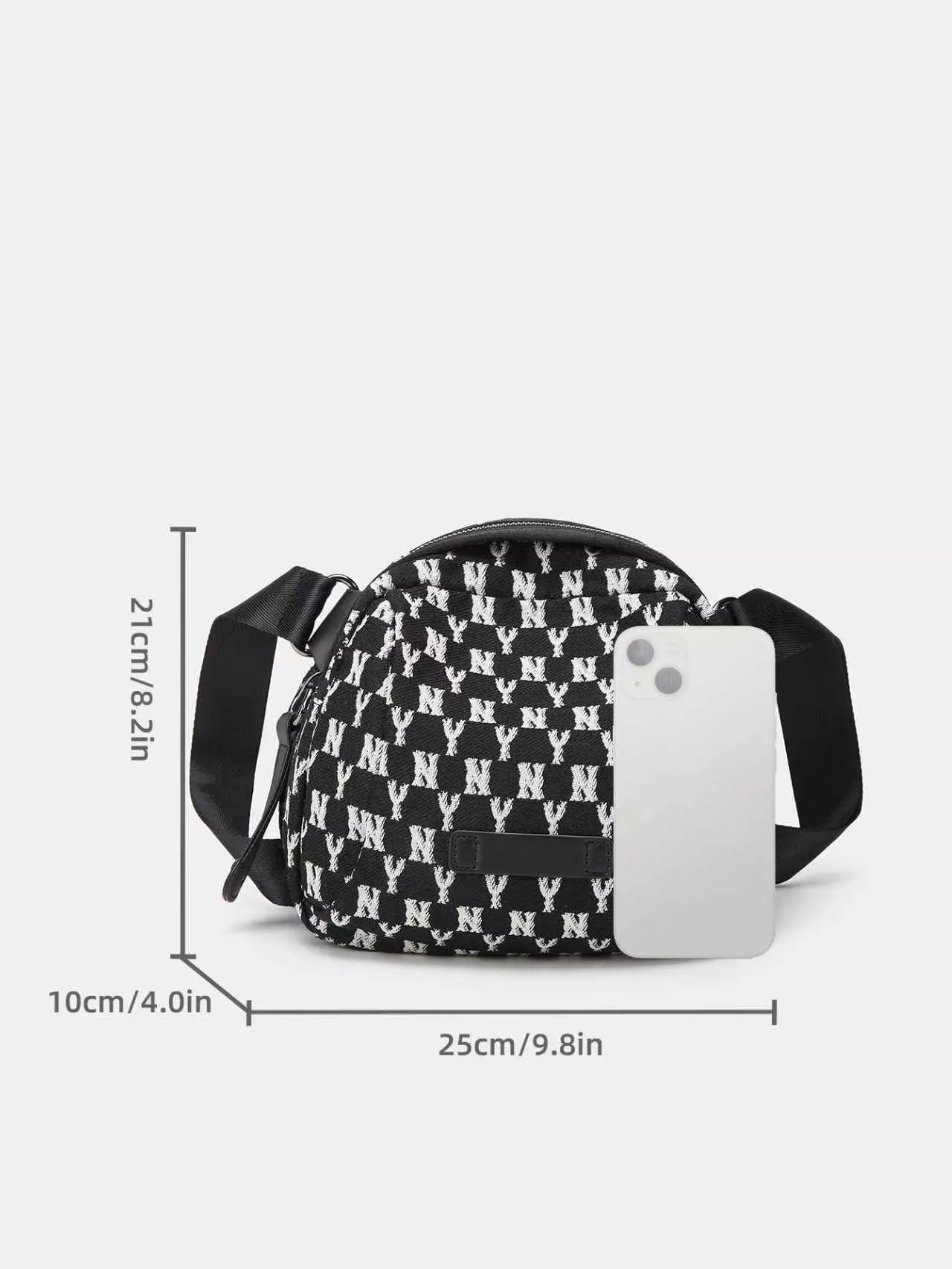 NY Pattern Canvas Crossbody Bag
