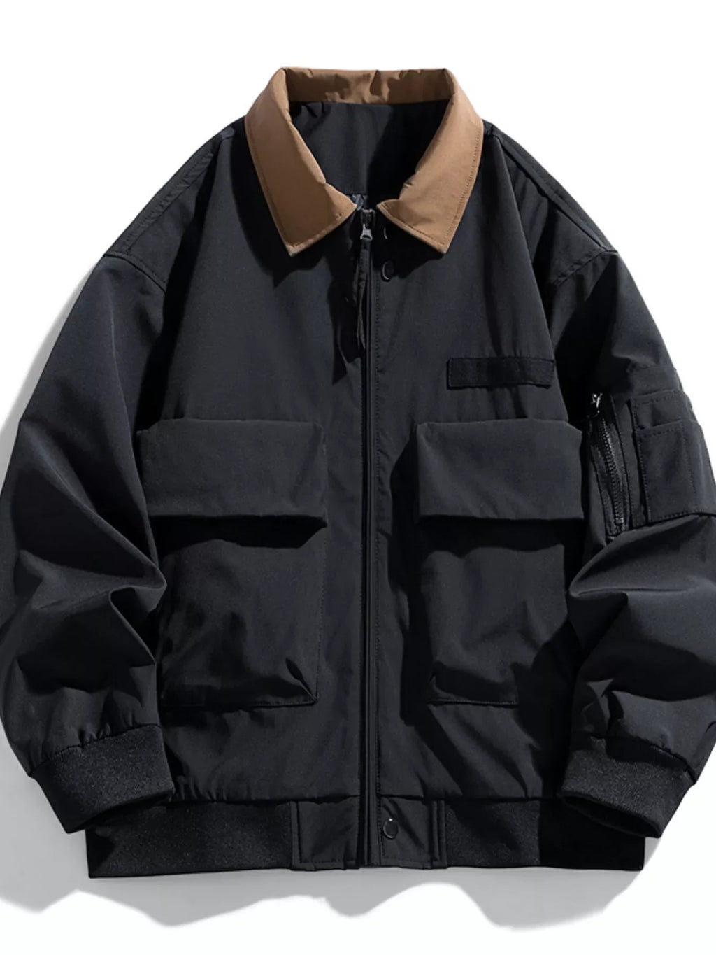 Men's Plus Size Zip Up Casual Bomber Jacket