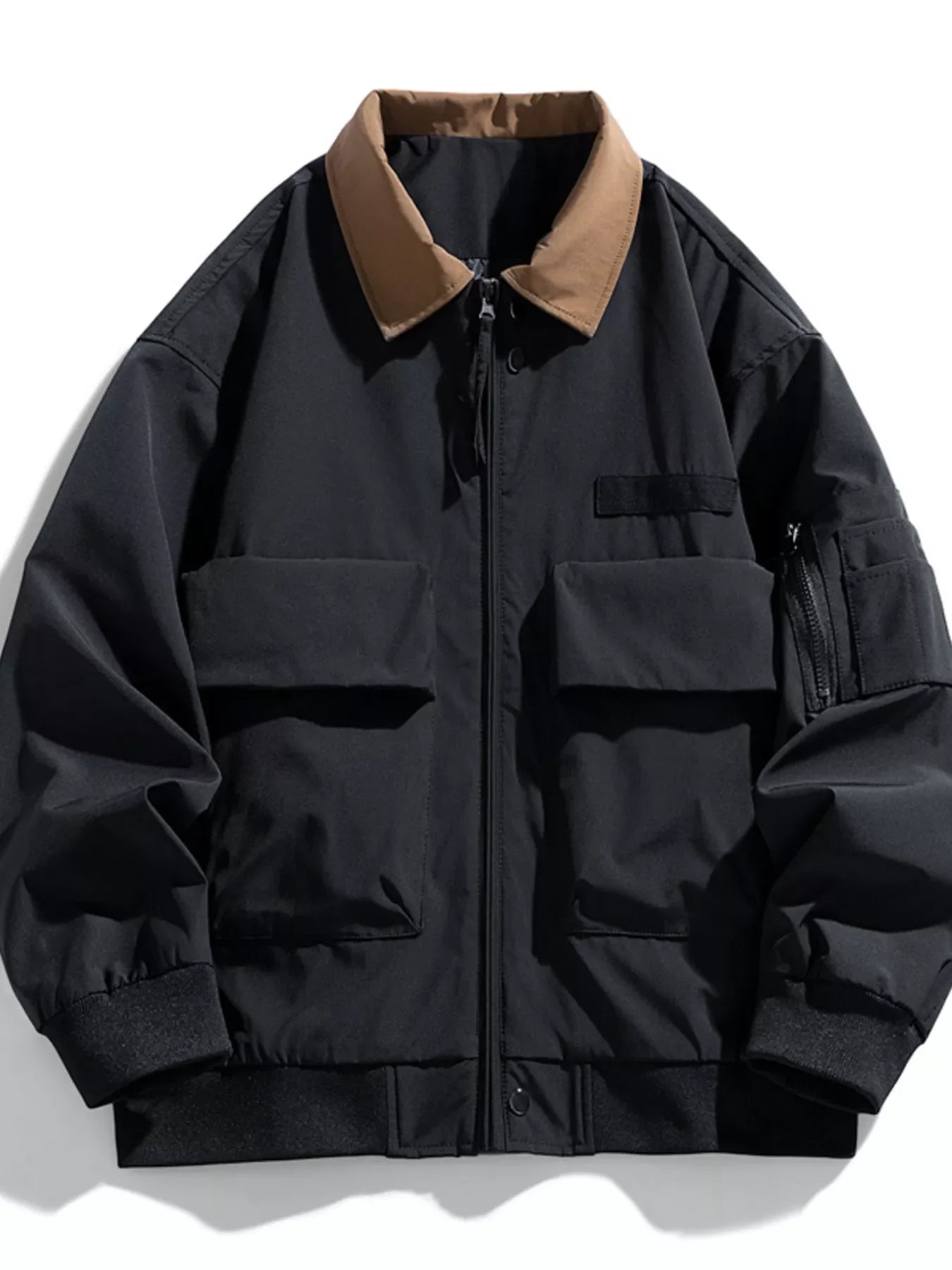 Men's Plus Size Zip Up Casual Bomber Jacket