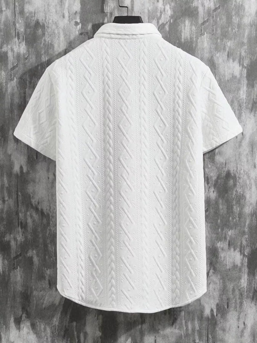 Men's Textured Knit Short Sleeve Polo & Shorts Set