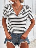 Striped Short Sleeve Top