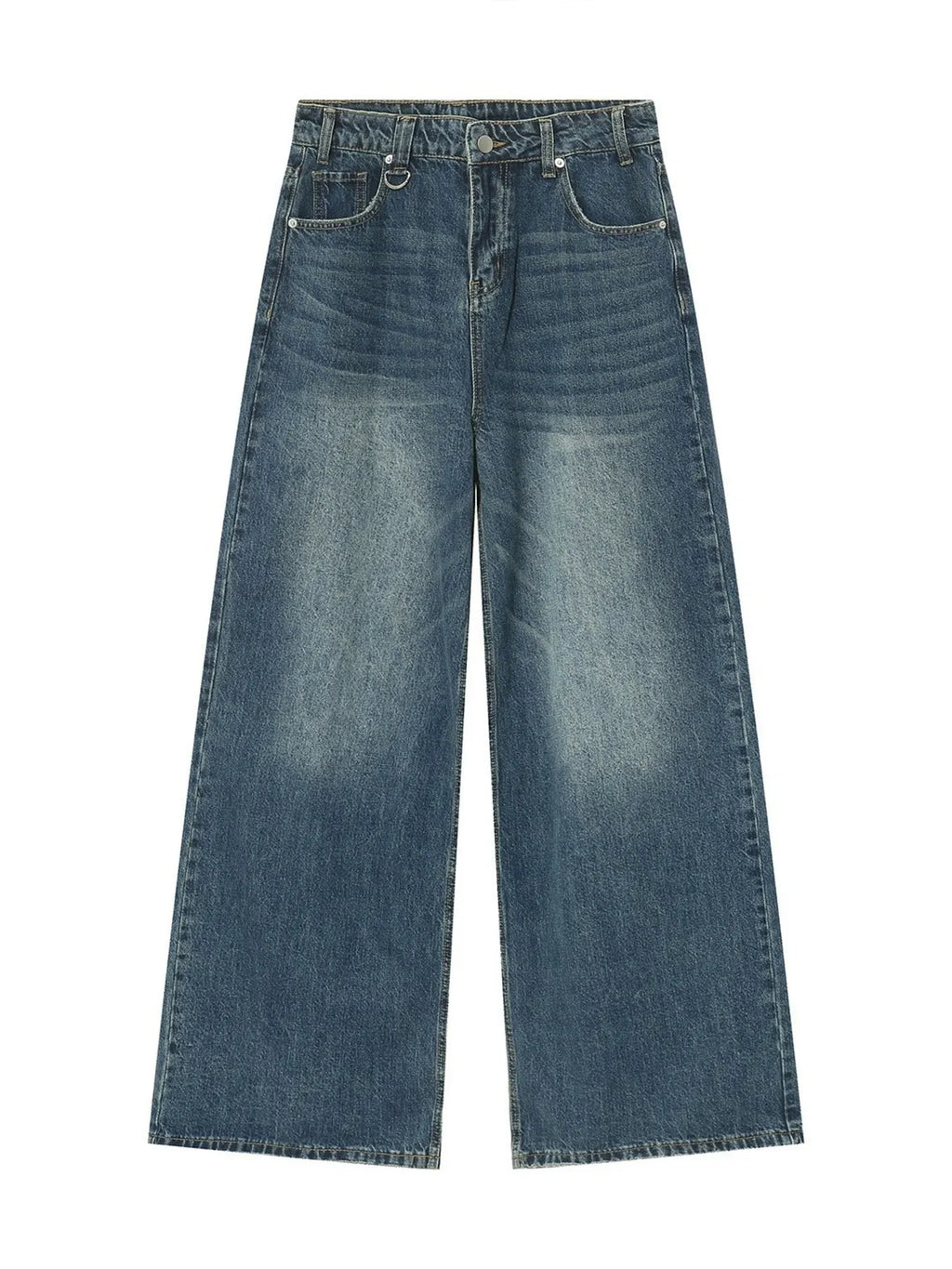 Men's Full Size Vintage Wash Wide Leg Jeans Plus Size