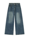 Men's Full Size Vintage Wash Wide Leg Jeans Plus Size
