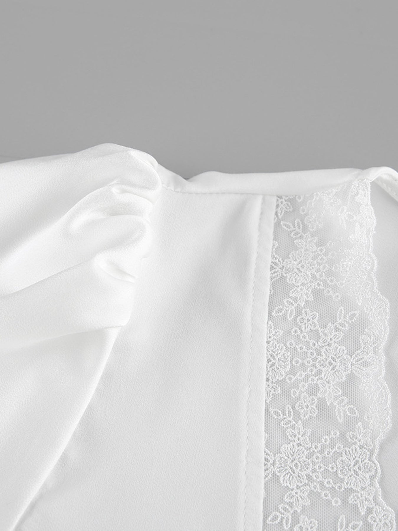 Lace Trimmed Top and Skirt Two-Piece Set