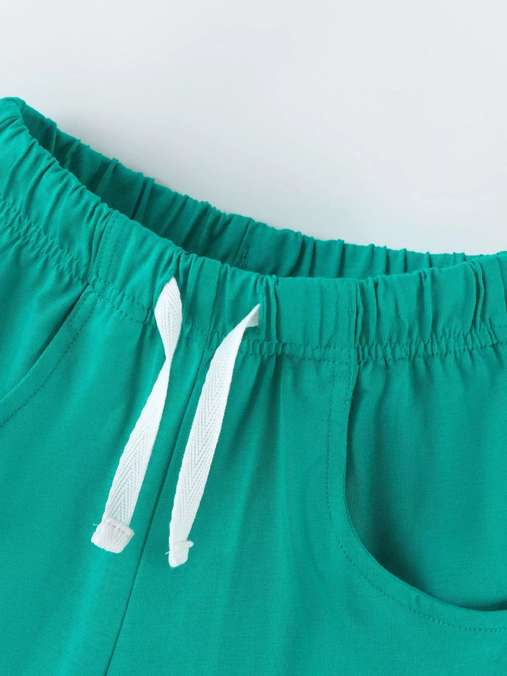 Children's Animal Race Round Neck Tee and Shorts Set