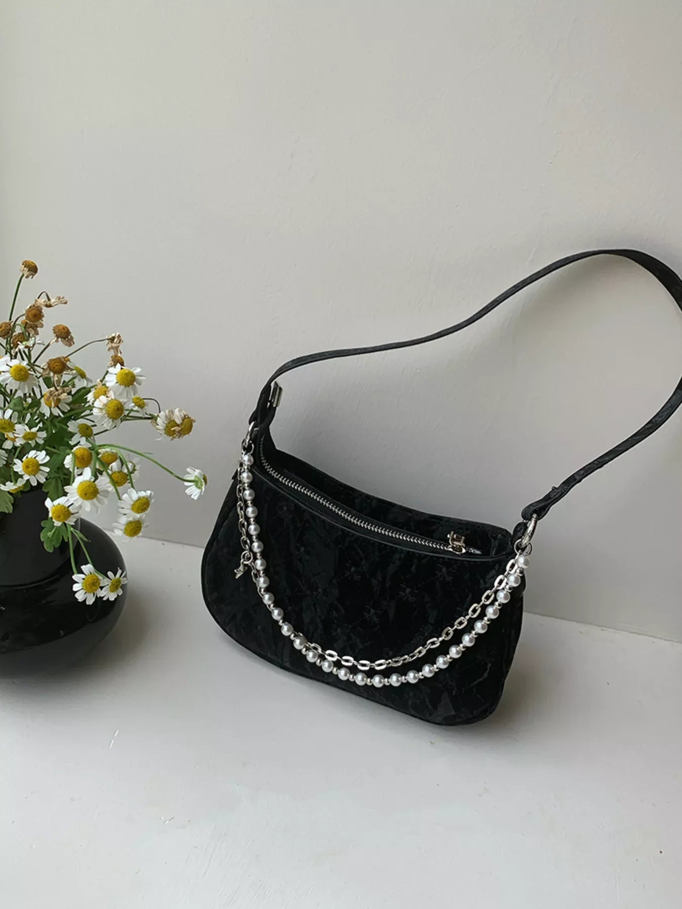 Pearl Chain Shoulder Bag