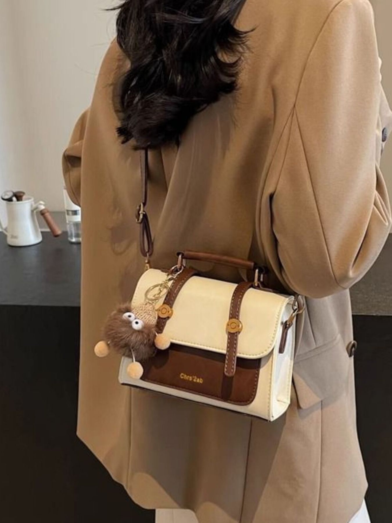 Two-Tone Flap Crossbody Bag