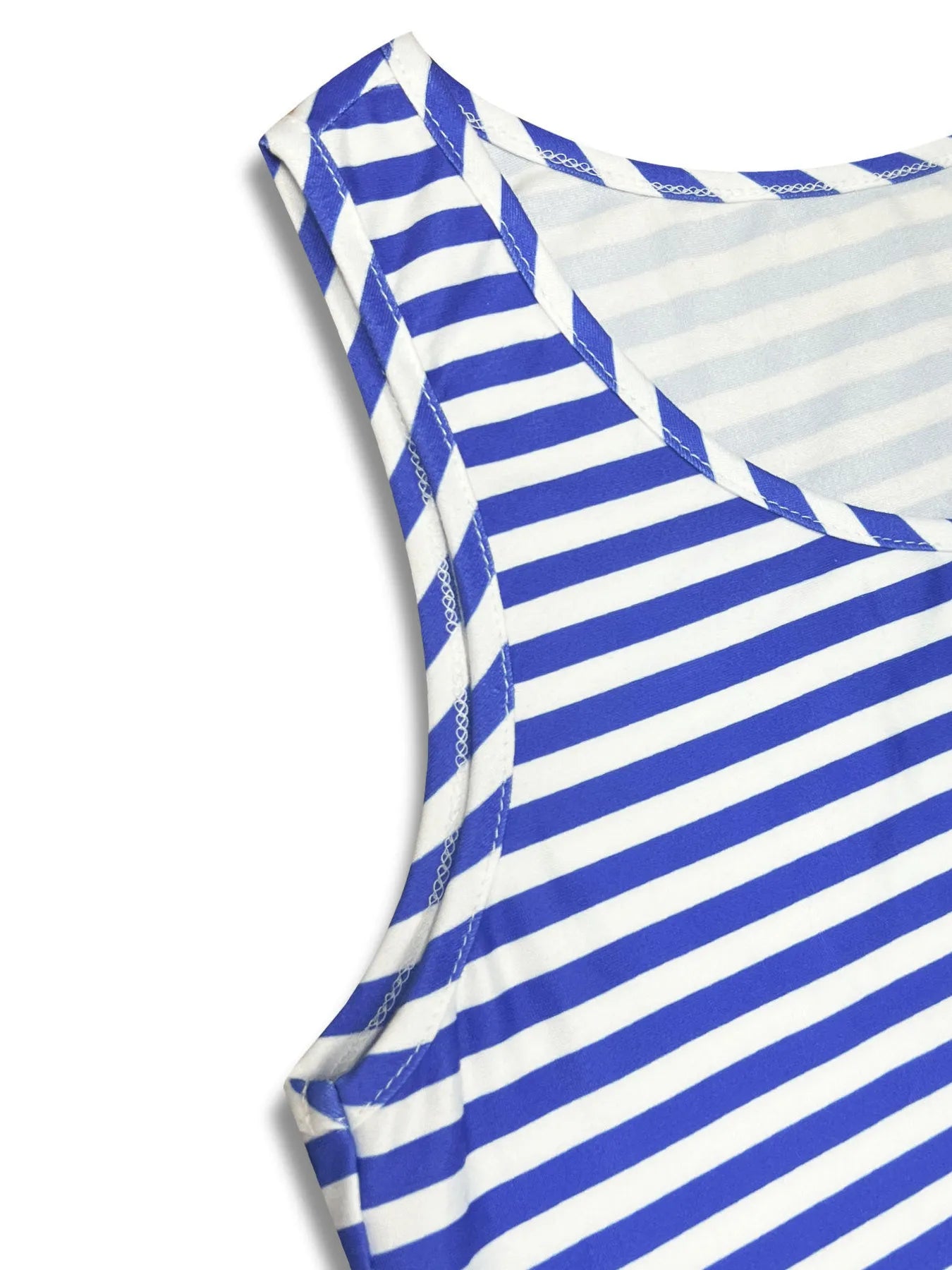 Casual Striped Tiered Ruffle Tank Dress