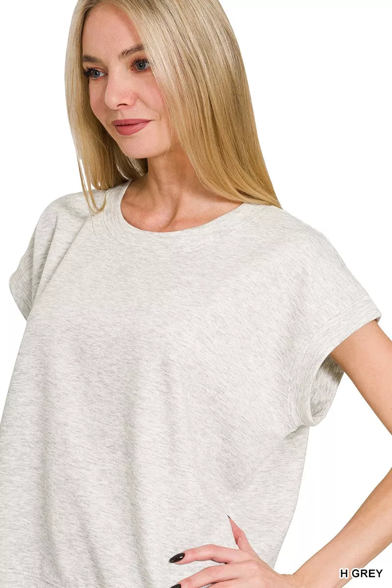 Zenana Scuba Short Sleeve Sweatshirts