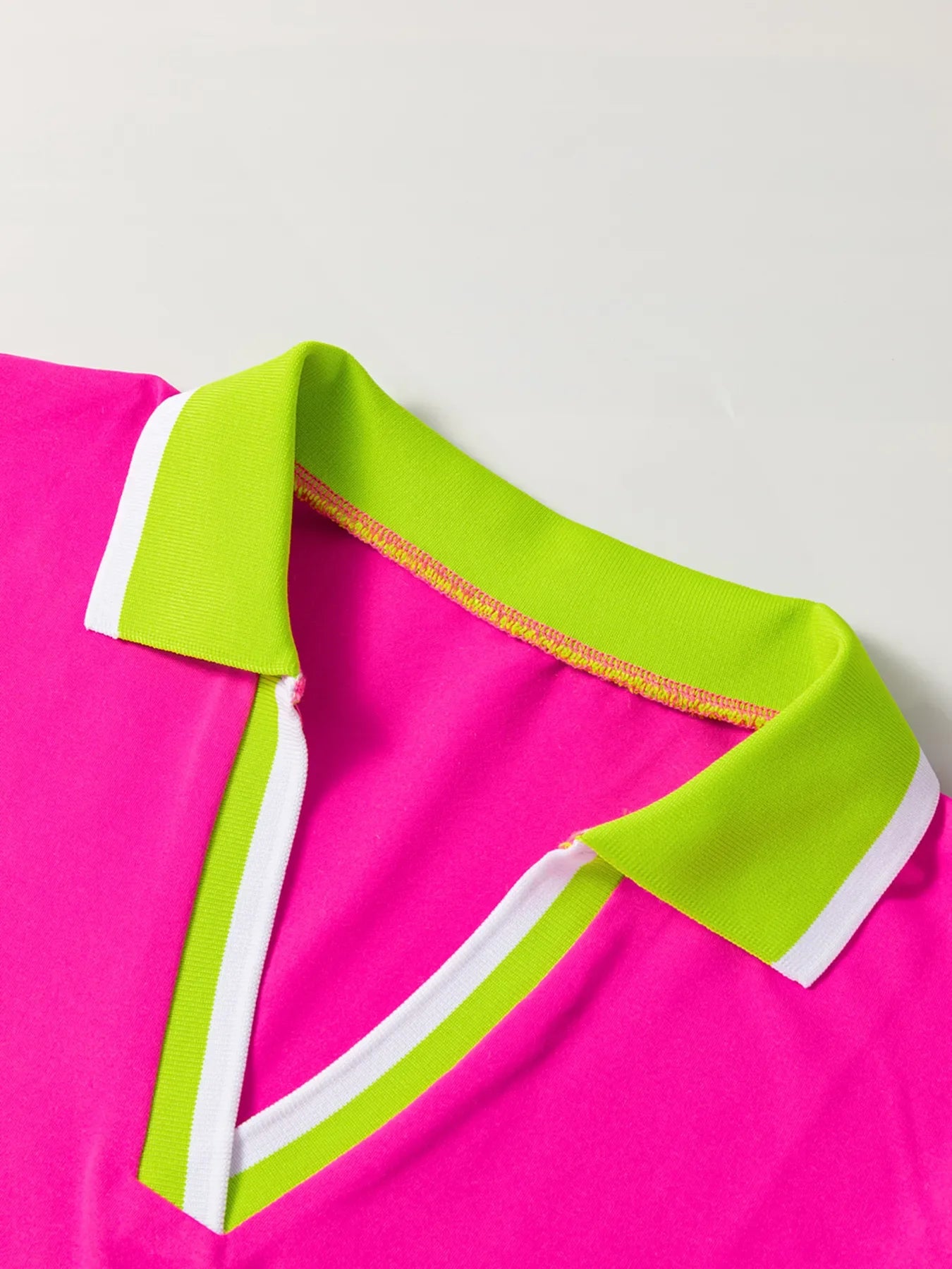 Contrast Trim Short Sleeve T-shirt Dress