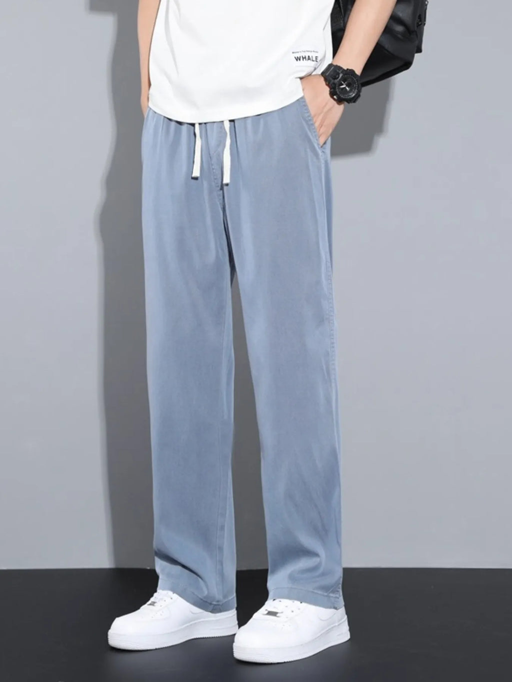 Men's Plus Size Casual Wide Leg Drawstring Pants