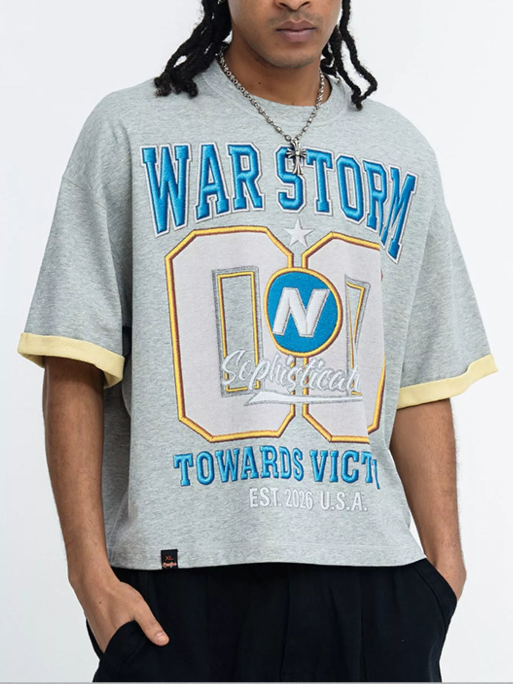 Men's War Storm Graphic Round Neck T-Shirt
