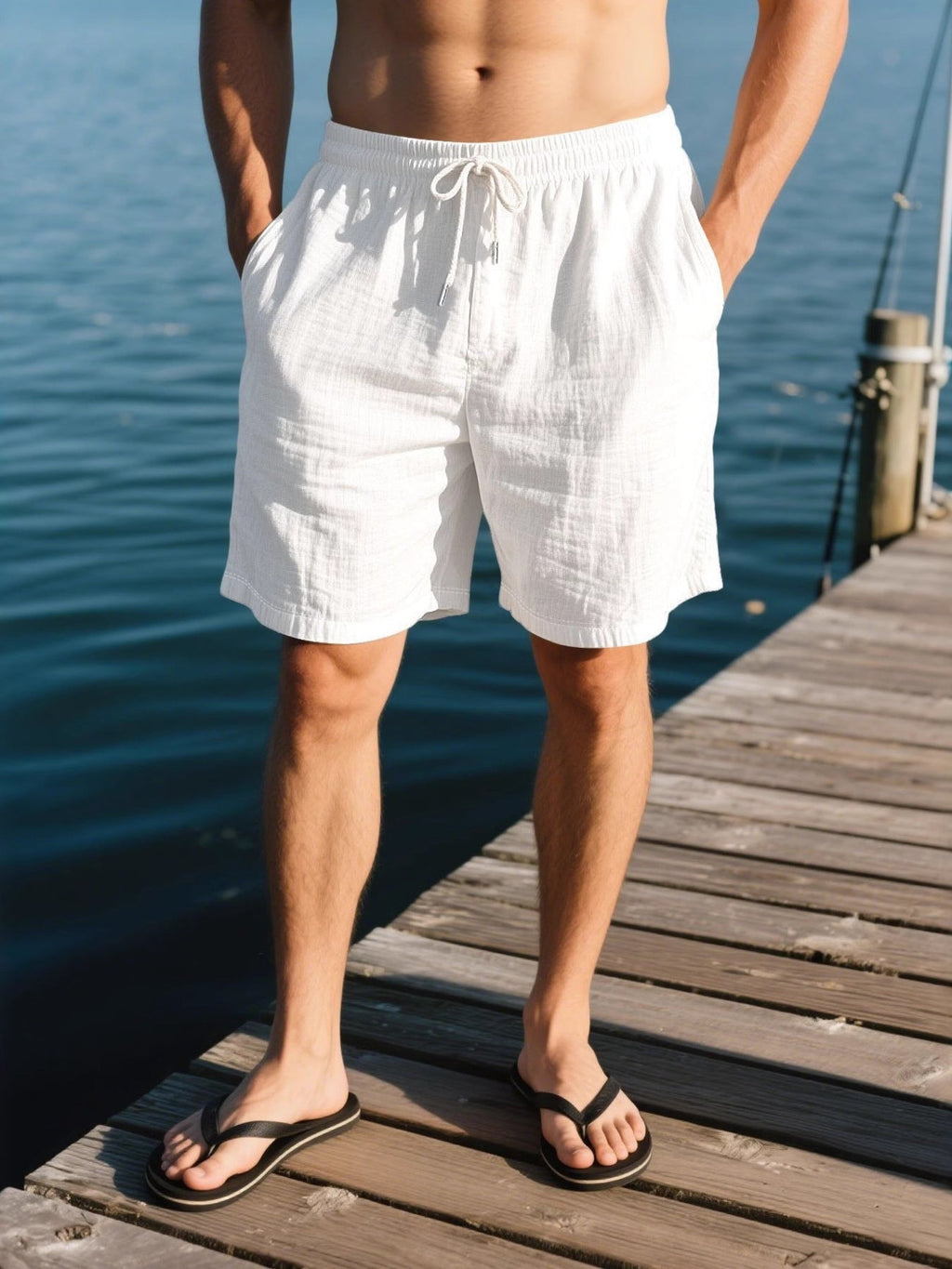 Men's Full Size Drawstring Shorts with Pockets Plus Size