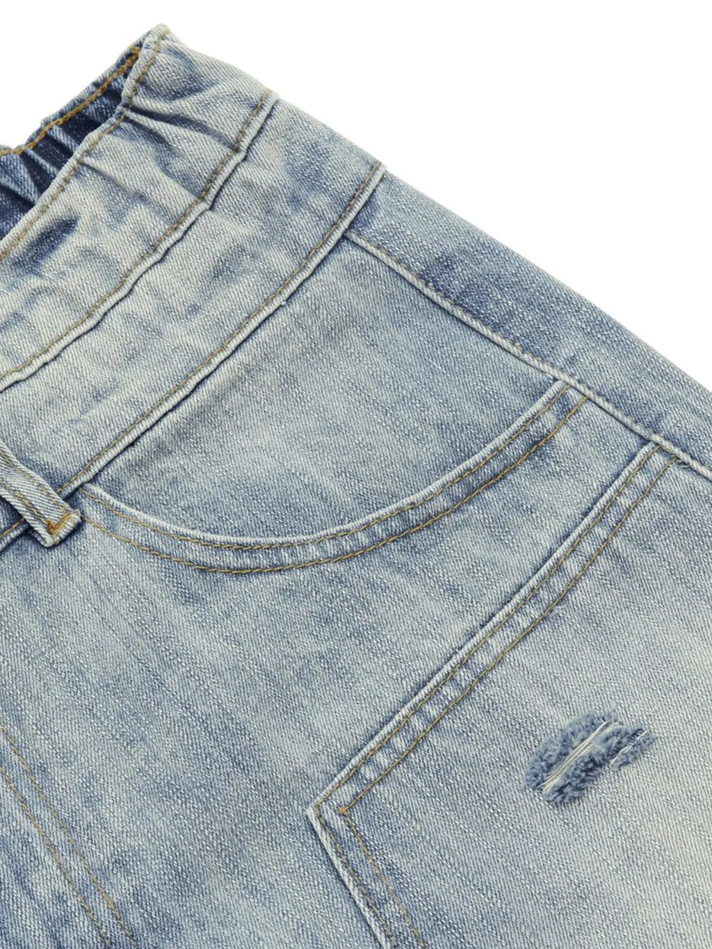 Men's Washed Wide Leg Cropped Jeans