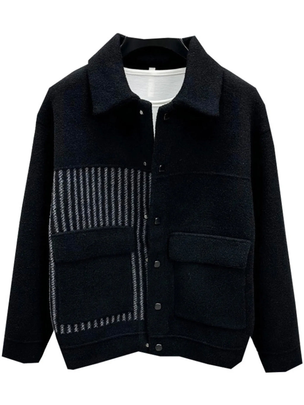Men's Plus Size Button Up Long Sleeve Jacket