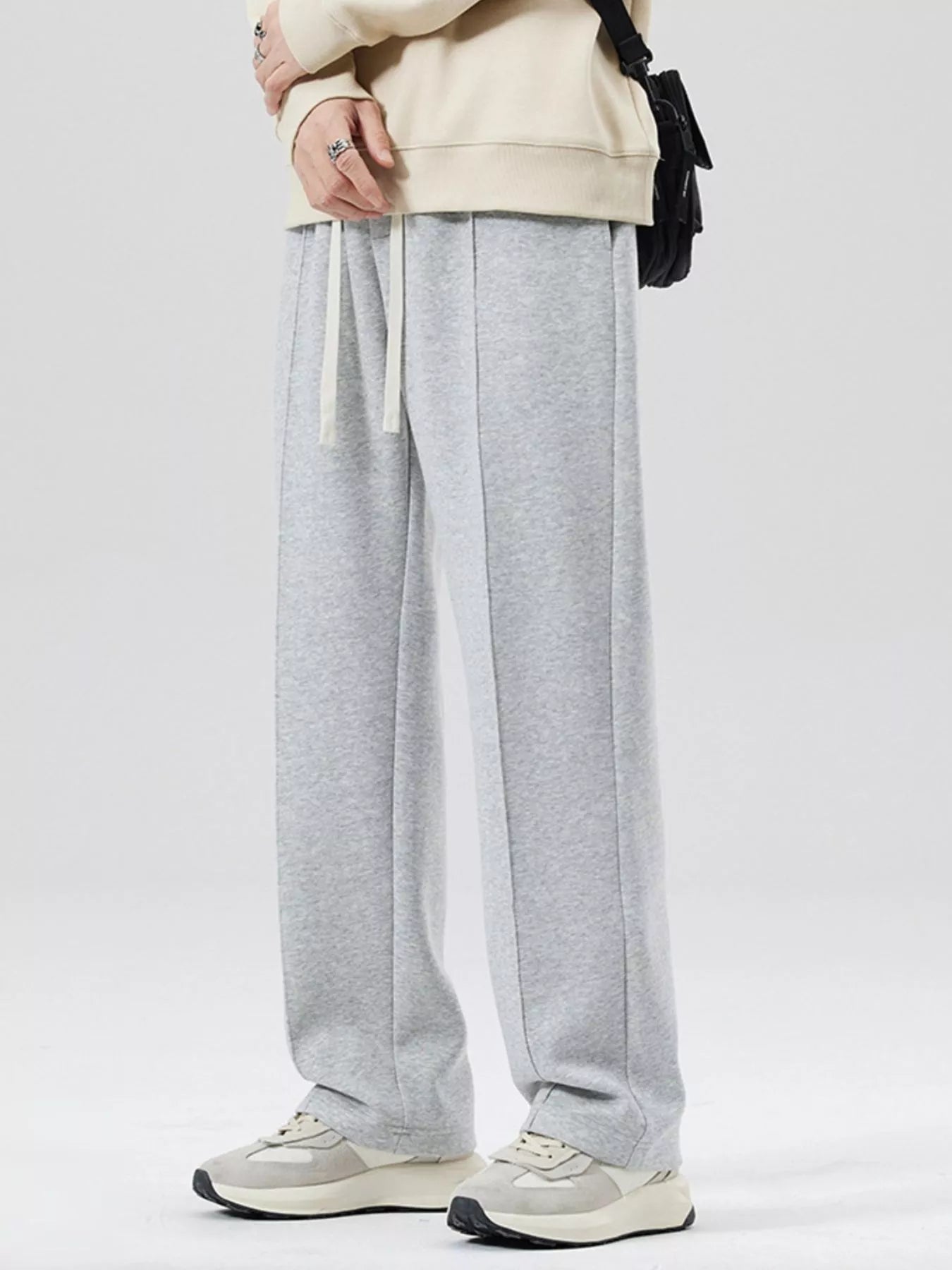 Men's Plus Size Drawstring Wide Leg Pants