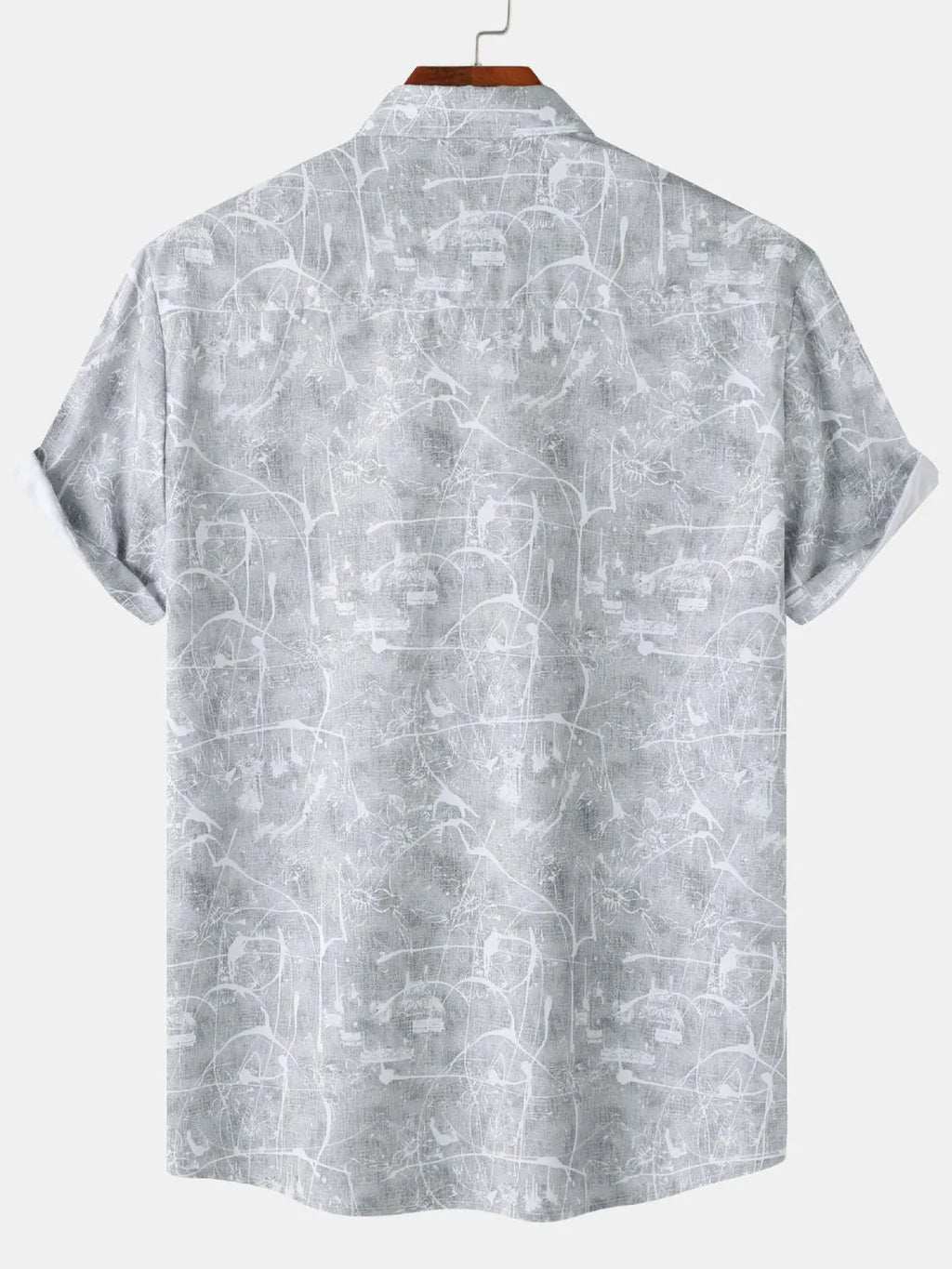 Men's Printed Short Sleeve Button Down Shirt