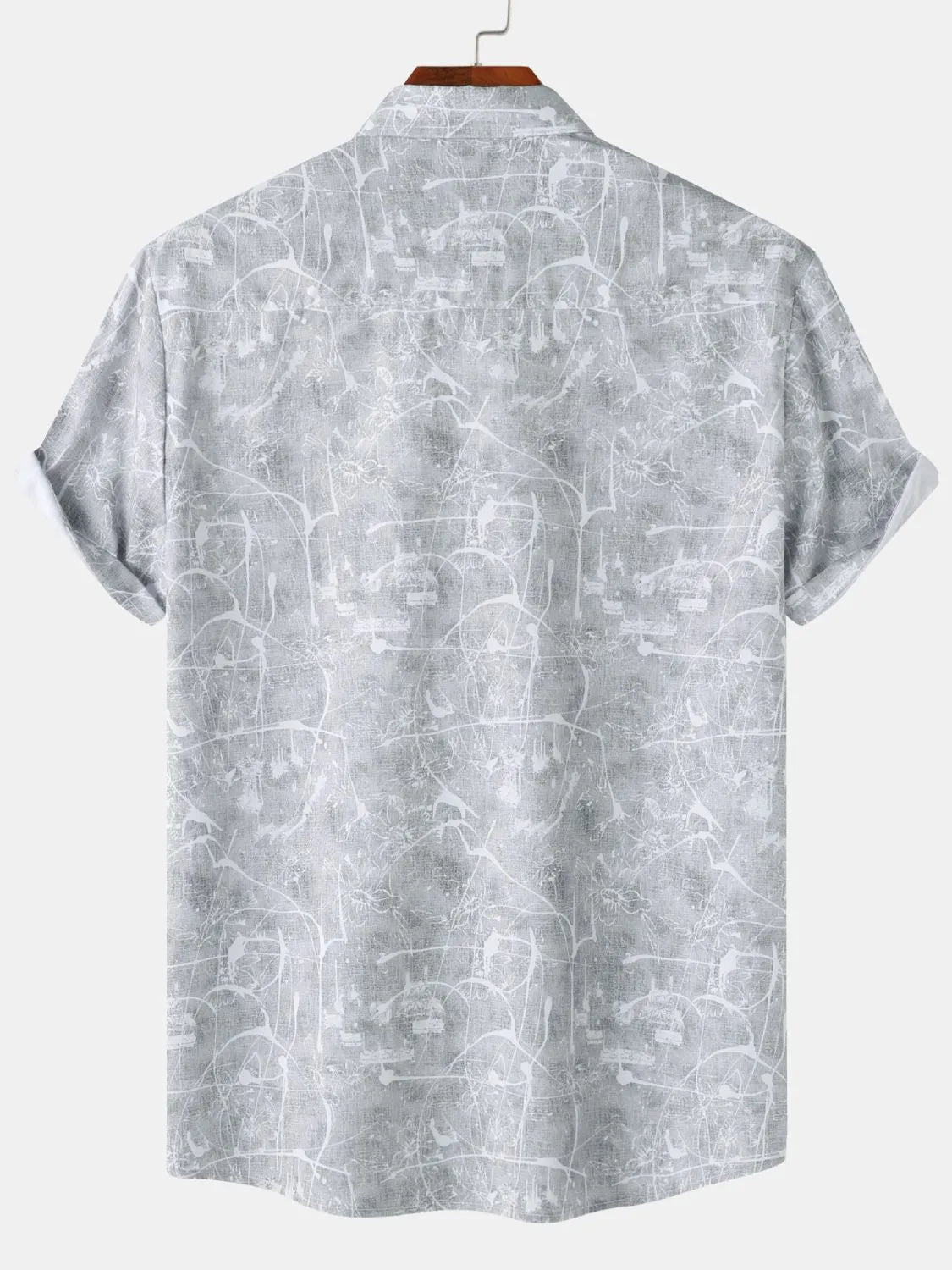 Men's Printed Short Sleeve Button Down Shirt