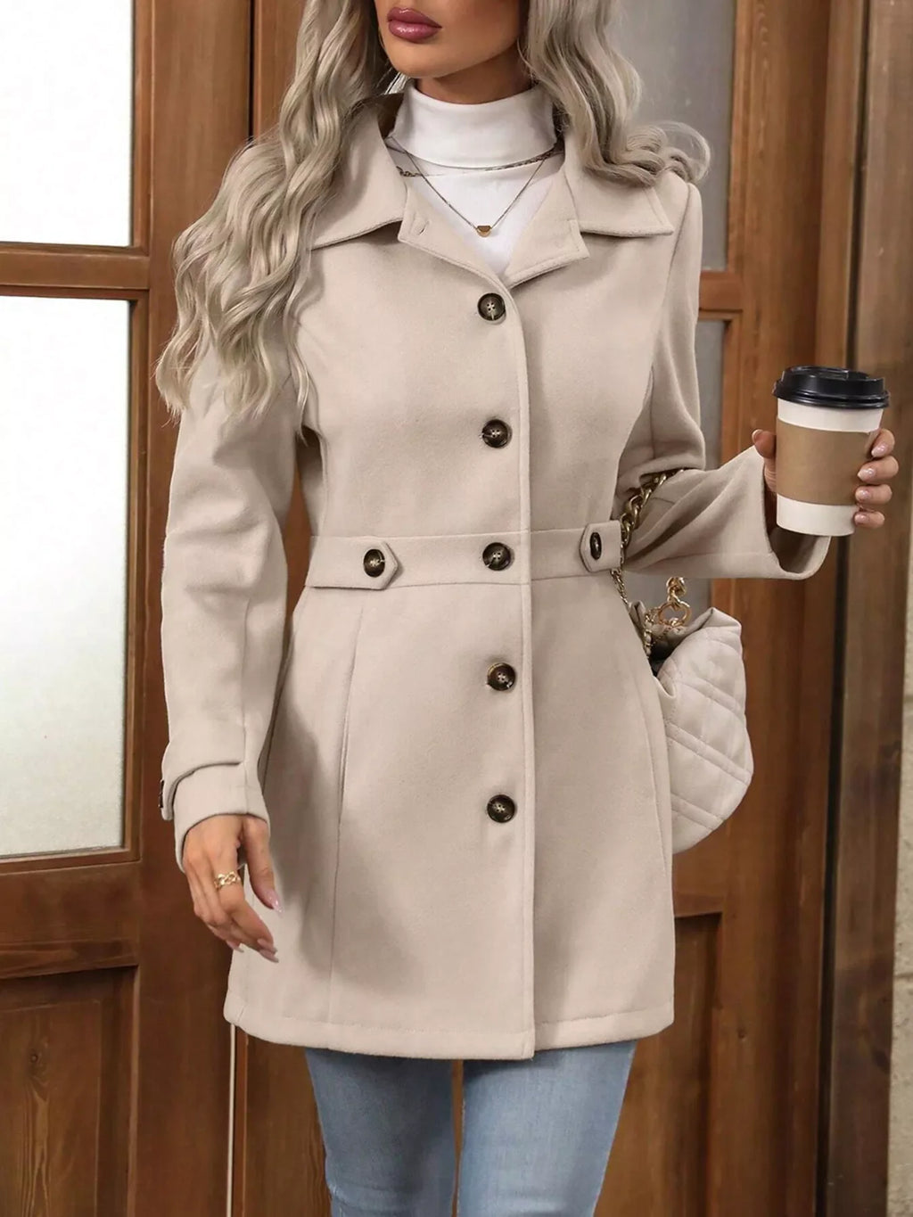 Button Up Long Sleeve Outerwear