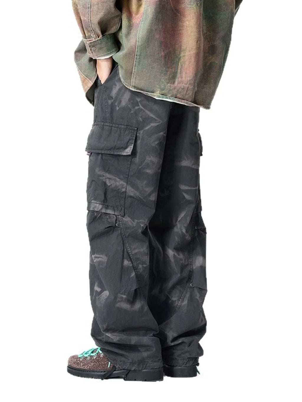 Men's Full Size Wide Leg Cargo Pants Plus Size