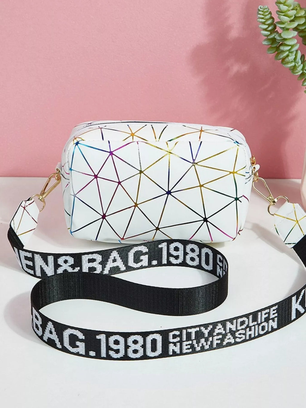 Geometric Pattern Crossbody Bag