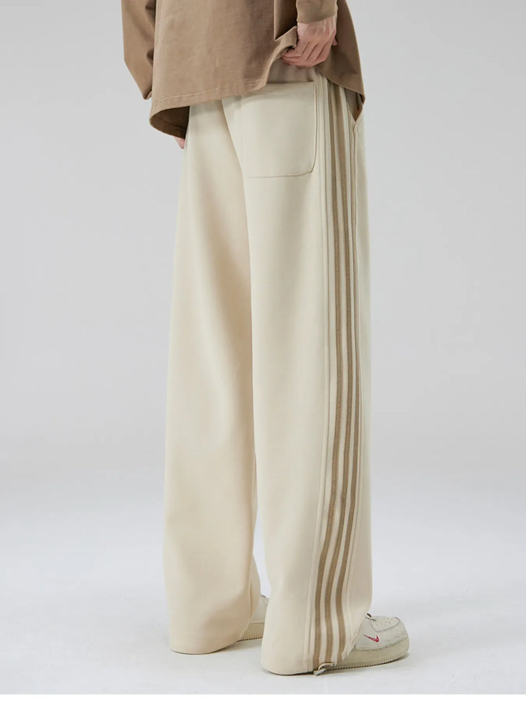 Men's Plus Size Relaxed Fit Pants with Side Stripes