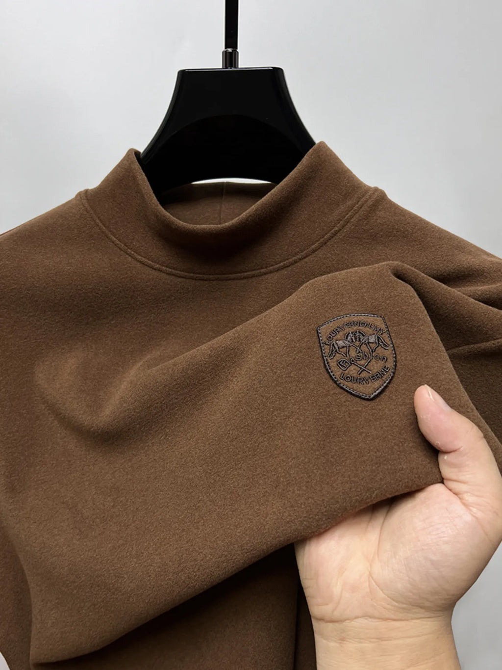 Men's Plus Size Mock Neck Long Sleeve T-Shirt