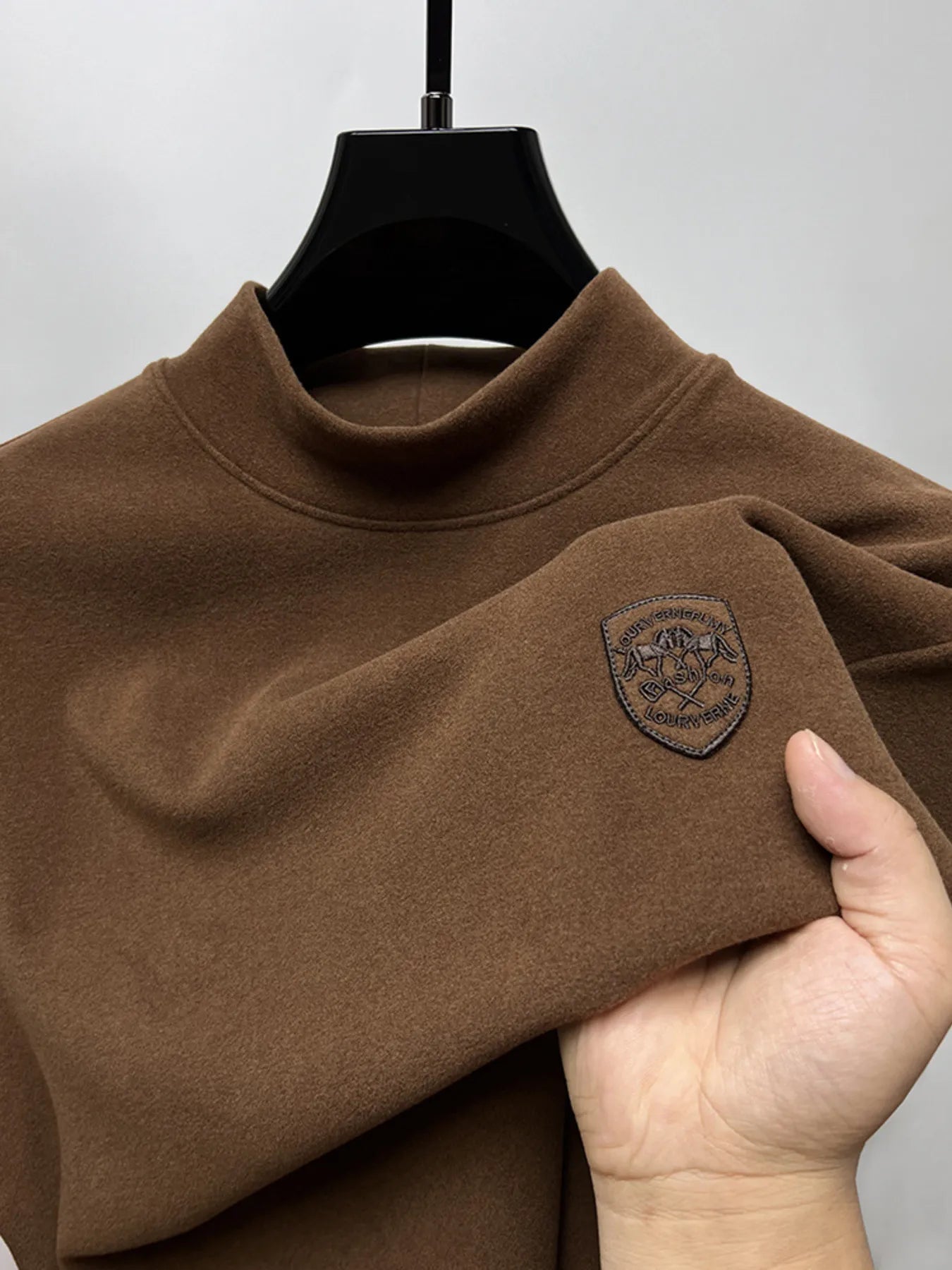 Men's Plus Size Mock Neck Long Sleeve T-Shirt