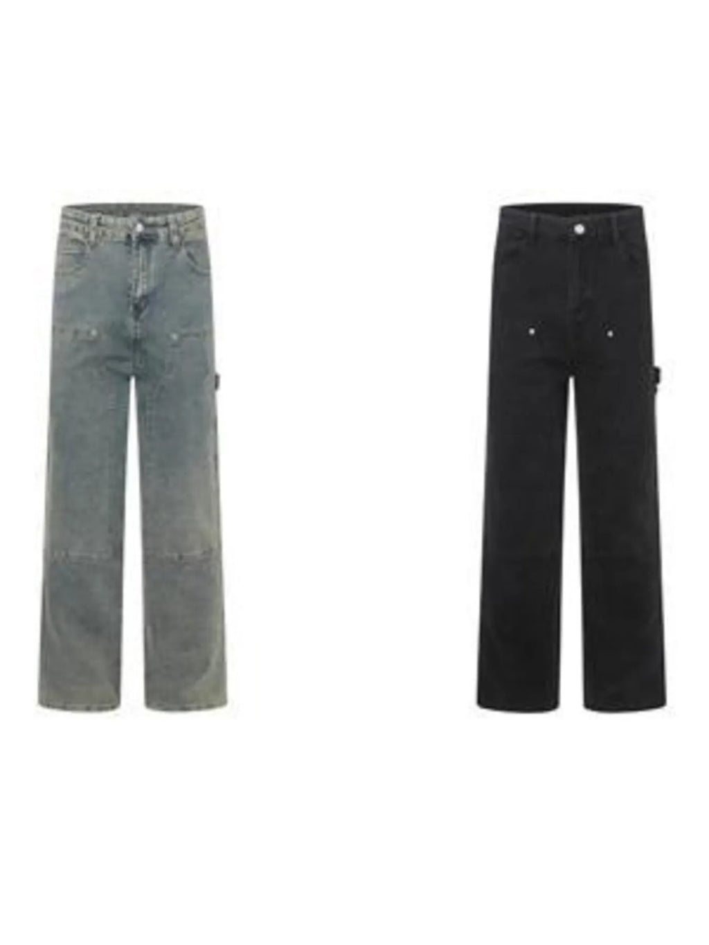 Men's High Waist Straight Leg Cargo Jeans