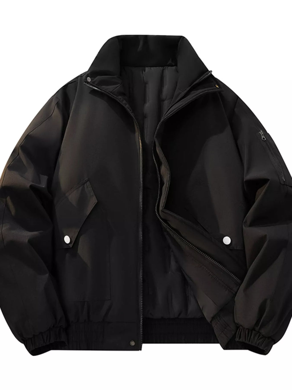 Men's Plus Size Casual Stand Collar Lightweight Bomber Jacket