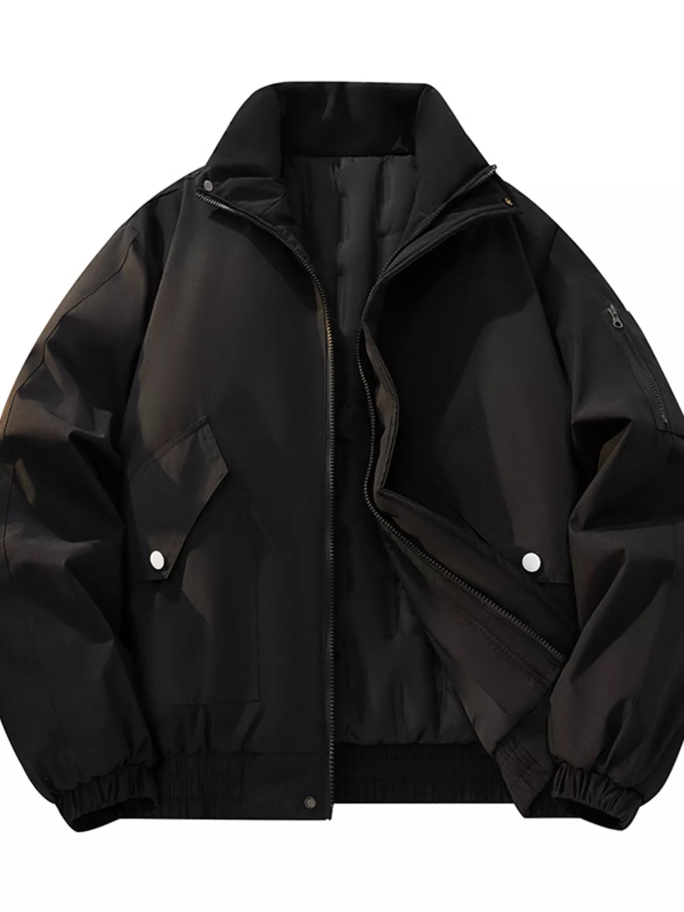 Men's Plus Size Casual Stand Collar Lightweight Bomber Jacket