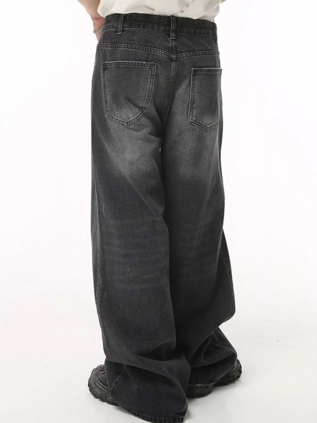 Men's Full Size Vintage Wash Wide Leg Jeans Plus Size