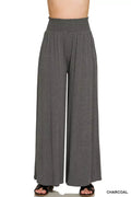 Zenana Smocked Waist Wide Leg Palazzo Pants