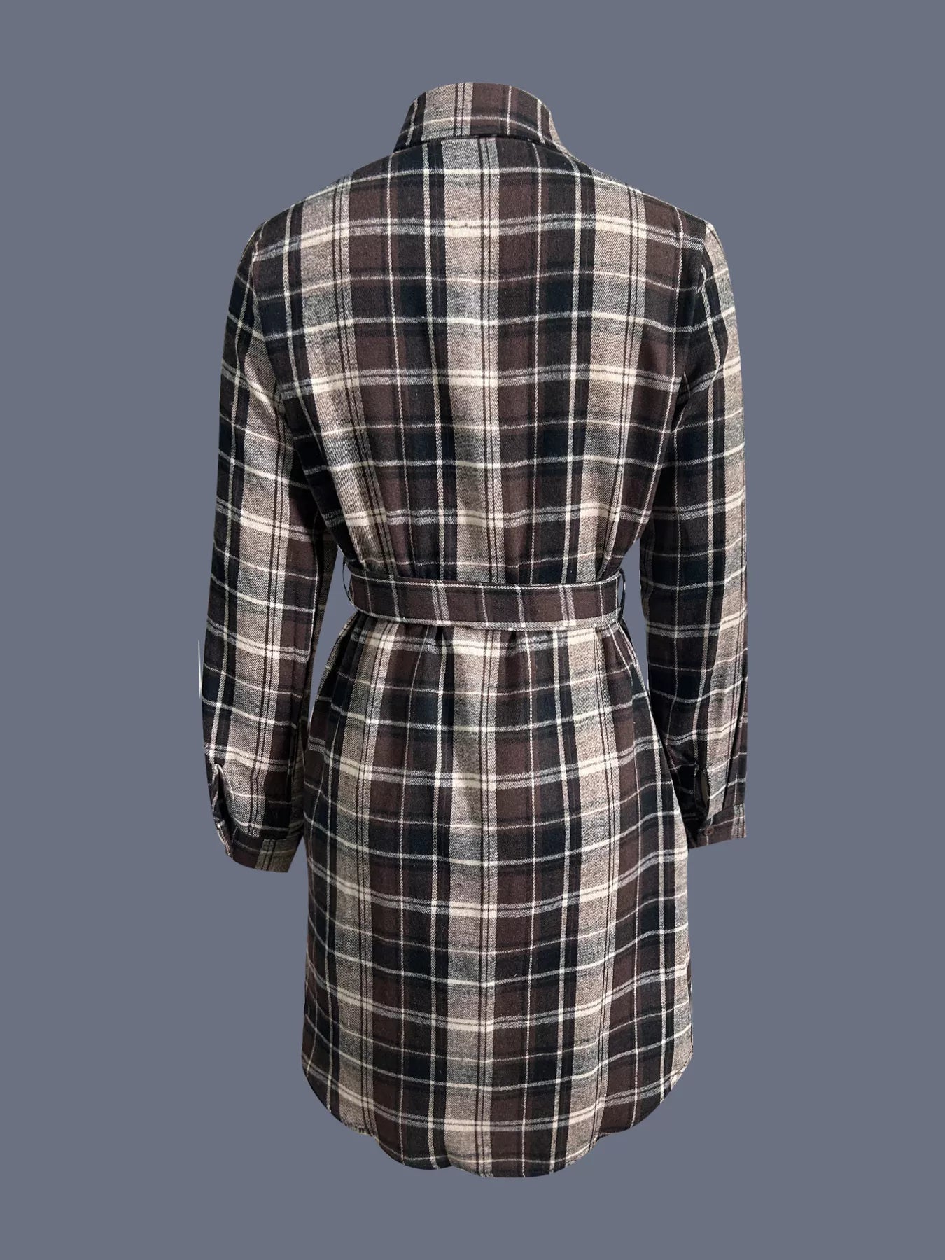 Plaid Button Up Shirt Dress