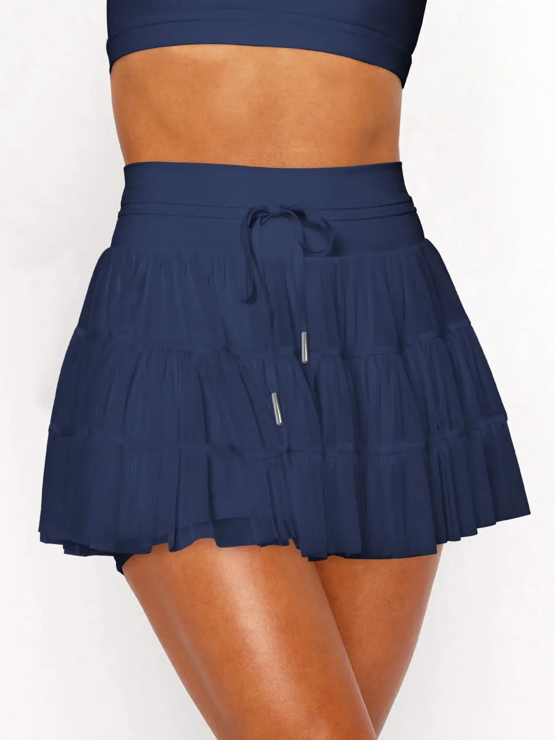 Ruched Mini Skort with Pockets