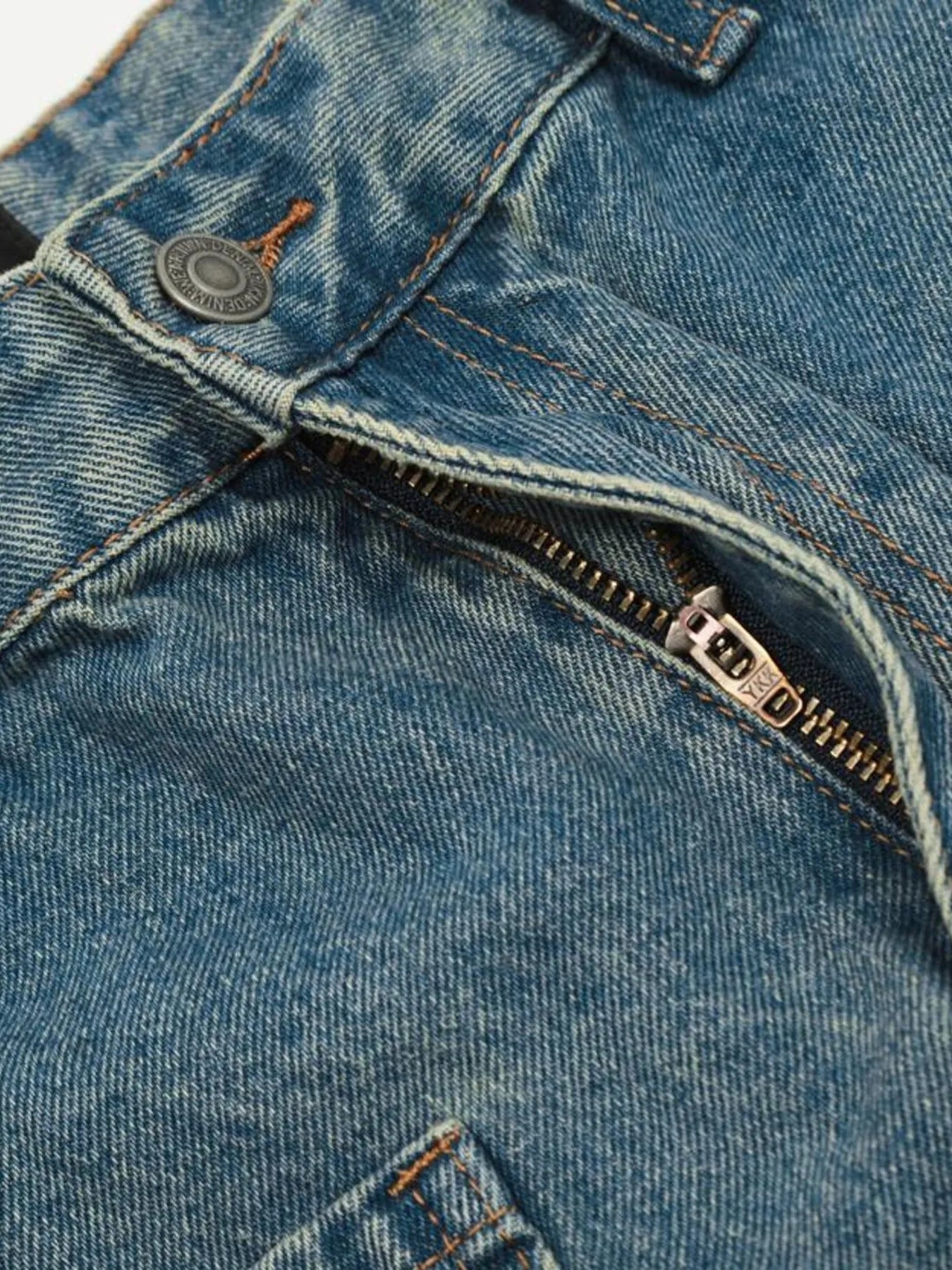 Men's Washed Multi-Pocket Cargo Jeans
