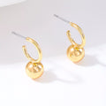 18K Gold-Plated Ball Hoop Earrings